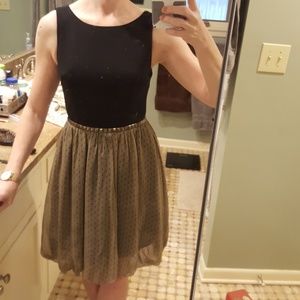 Black and taupe cocktail dress size 2